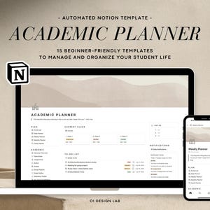 Notion Academic Planner Notion Student Planner Template College Planner University Study Planner Assignment Exam Project Tracker 2024 2025