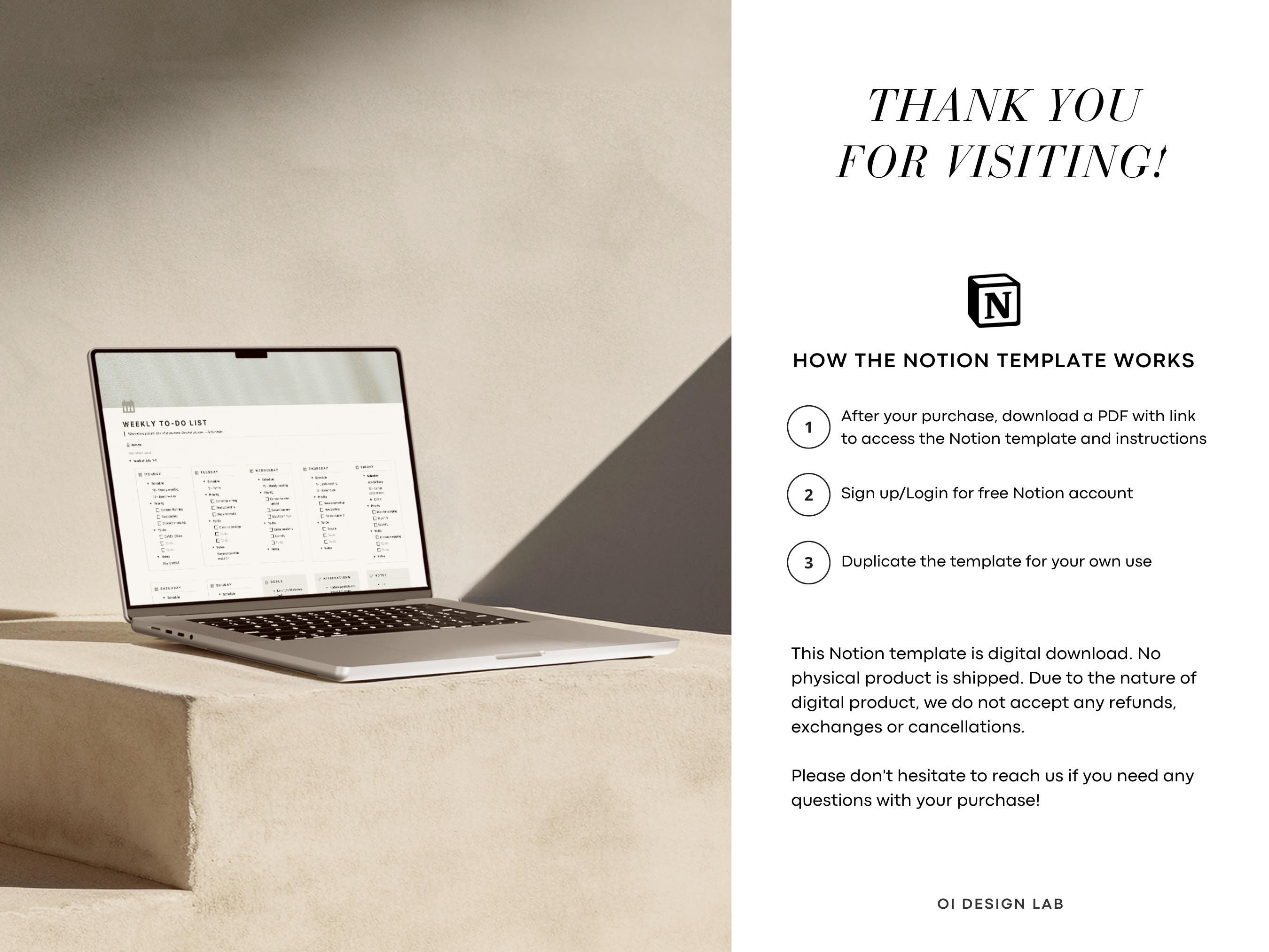 Notion Simple Weekly to Do List Notion Digital Planner Notion Template ...
