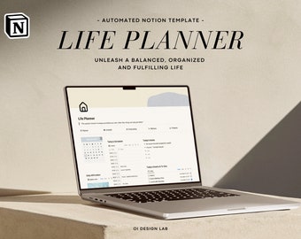 Modello di Notion Life Planner 2025: Planner minimalista digitale tutto in uno