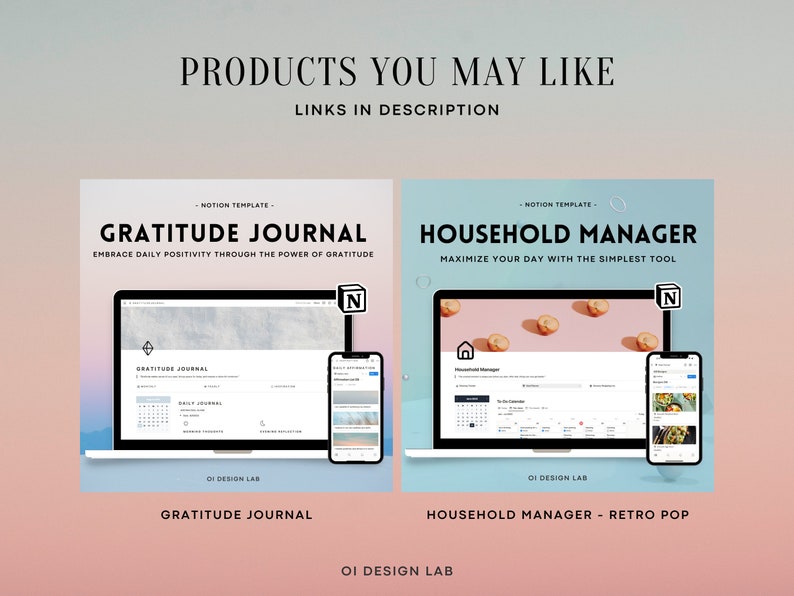 Notion Daily 5 Minute Journal Digital Prompts Notion Template Gratitude ...