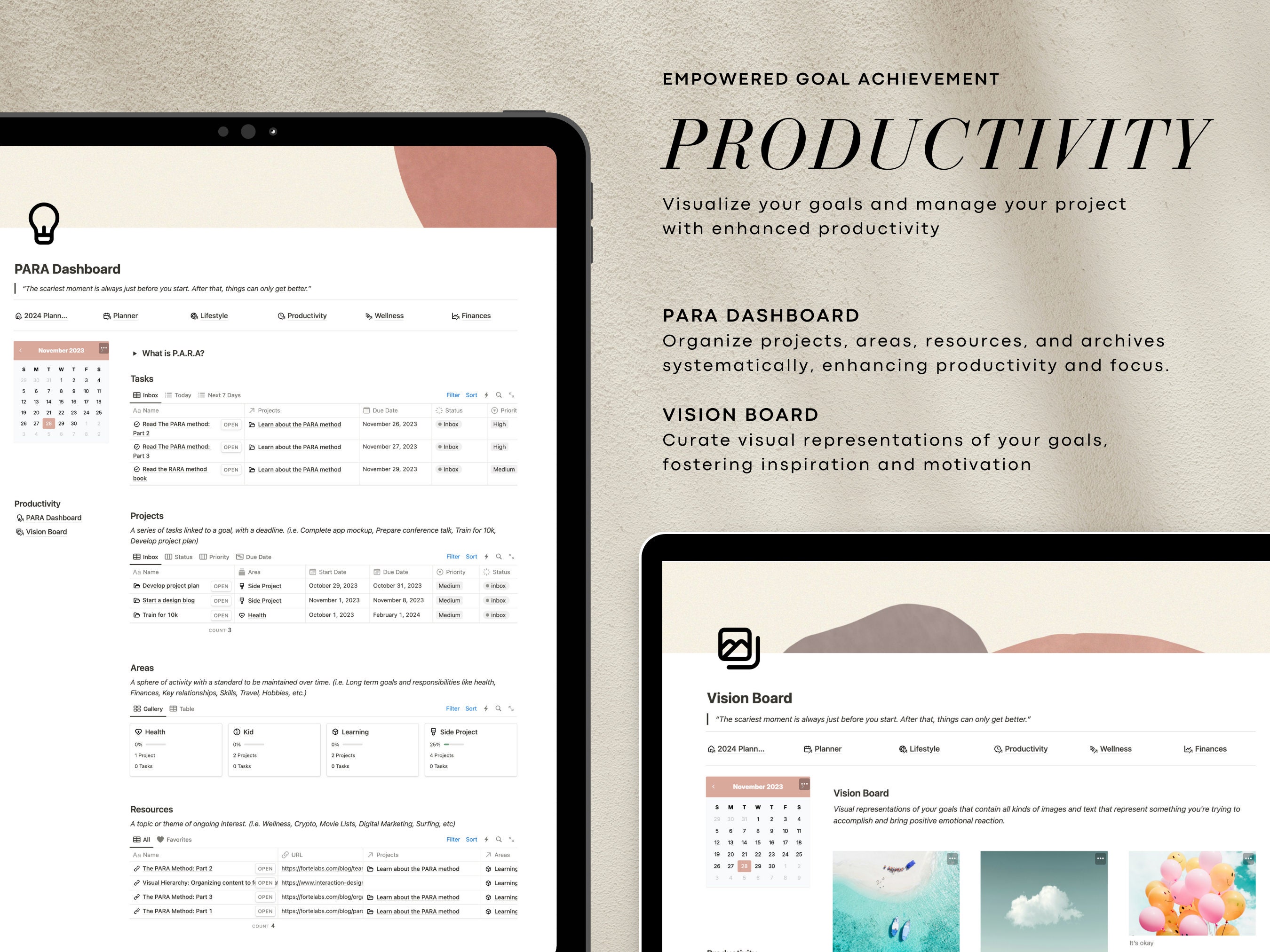 2024 Notion Template Ultimate Life Planner All in One Notion Planner ...