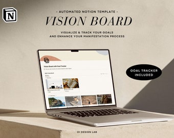 Modello di Vision Board Notion con Goal Tracker (download digitale)