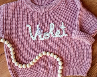 Personalized Name Hand Embroidered Sweater