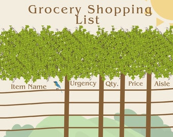 Grocery Shopping List - Nature