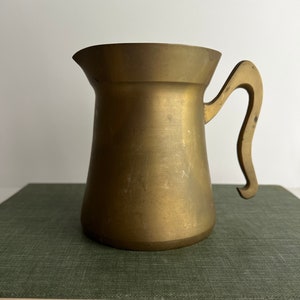 Vintage Brass Vase Mid Century Brutalist Design
