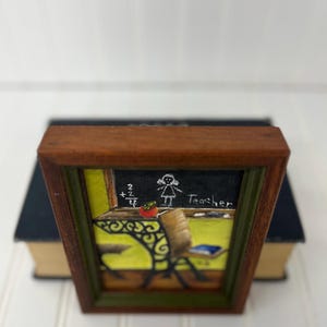 Hand-painted classroom wall art for vintage home display