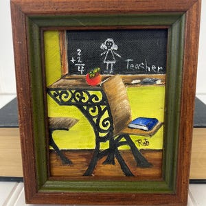 Small canvas painting for teacher gift or school decor