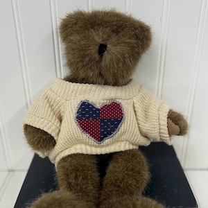 Vintage Commonwealth 12” Brown Teddy Bear with Ivory Heart Sweater | Collectible Plush Bear for Nursery Decor | Soft Stuffed Animal | Bear