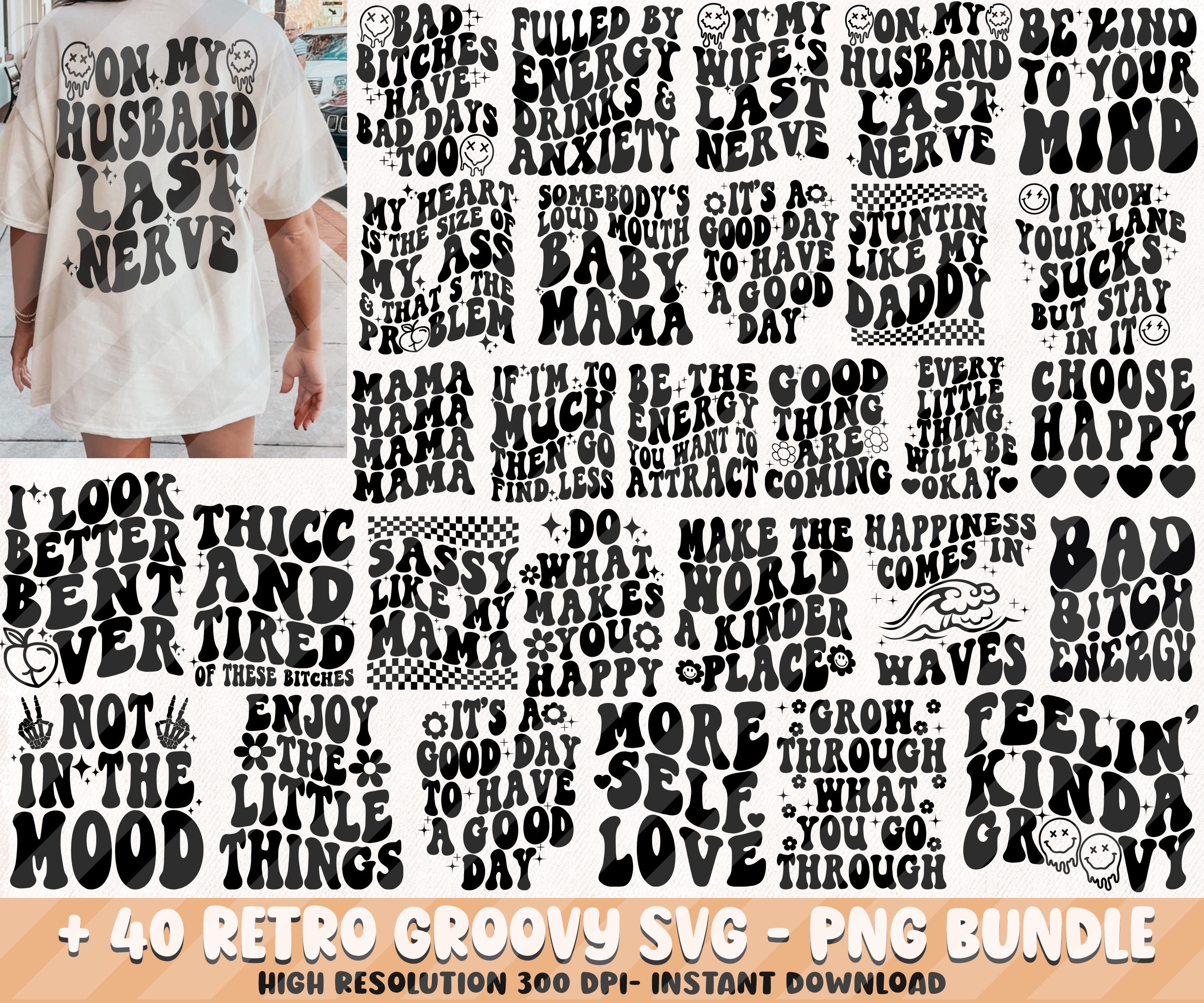 Groovy Svg Bundle Boho Svg Hippie Svg Aesthetic Svg - Etsy