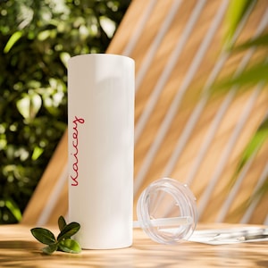Love Island Themed Skinny Tumbler with Straw, 20oz