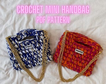 PDF Pattern Crochet Mini Handbag | Beginner Friendly | EasyTutorial | Video Tutorial (English + French Pattern)