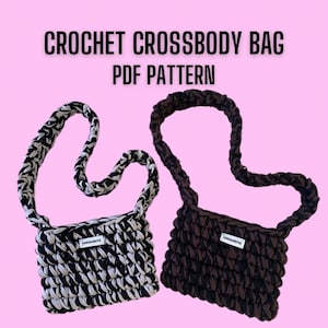 PDF-patroon voor een gehaakte crossbodytas | Geschikt voor beginners | Eenvoudige handleiding | Videohandleiding (Engels + Frans patroon)