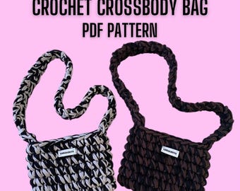 PDF Pattern Crochet Crossbody Bag | Beginner Friendly | EasyTutorial | Video Tutorial (English + French Pattern)