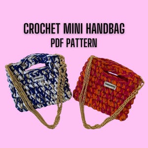 PDF Pattern Crochet Mini Handbag | Beginner Friendly | Easy Tutorial | Video Tutorial (English + French Pattern)