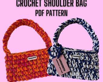 PDF Pattern Crochet Shoulder Bag | Beginner Friendly | EasyTutorial | Video Tutorial (English + French Pattern)
