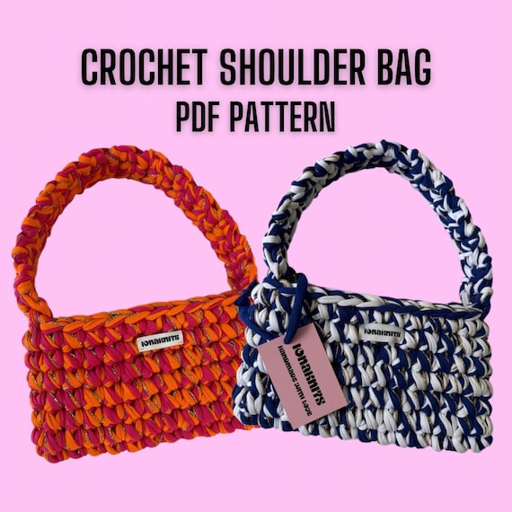 PDF Pattern Crochet Shoulder Bag | Beginner Friendly | Easy Tutorial | Video Tutorial (English + French Pattern)