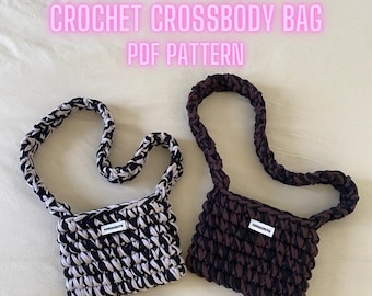 PDF Pattern Crochet Crossbody Bag | Beginner Friendly | EasyTutorial | Video Tutorial (English + French Pattern)