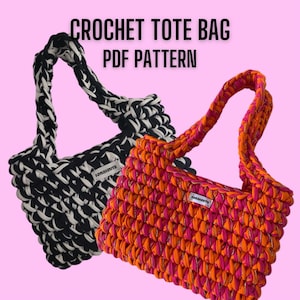PDF Pattern Crochet Tote Bag | Beginner Friendly | Easy Tutorial | Video Tutorial (English + French Pattern)