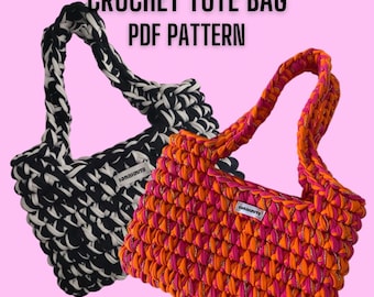PDF Pattern Crochet Tote Bag | Beginner Friendly | EasyTutorial | Video Tutorial (English + French Pattern)