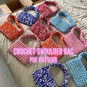 PDF Pattern Crochet Shoulder Bag | Beginner Friendly | Easy Tutorial | Video Tutorial (English + French Pattern)