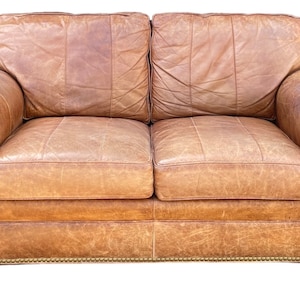 Vintage Leather Couch Hancock & Moore Luxury Leather Ralph Lauren Style Vintage Tan Leather Sofa Couch FREE SHIPPING