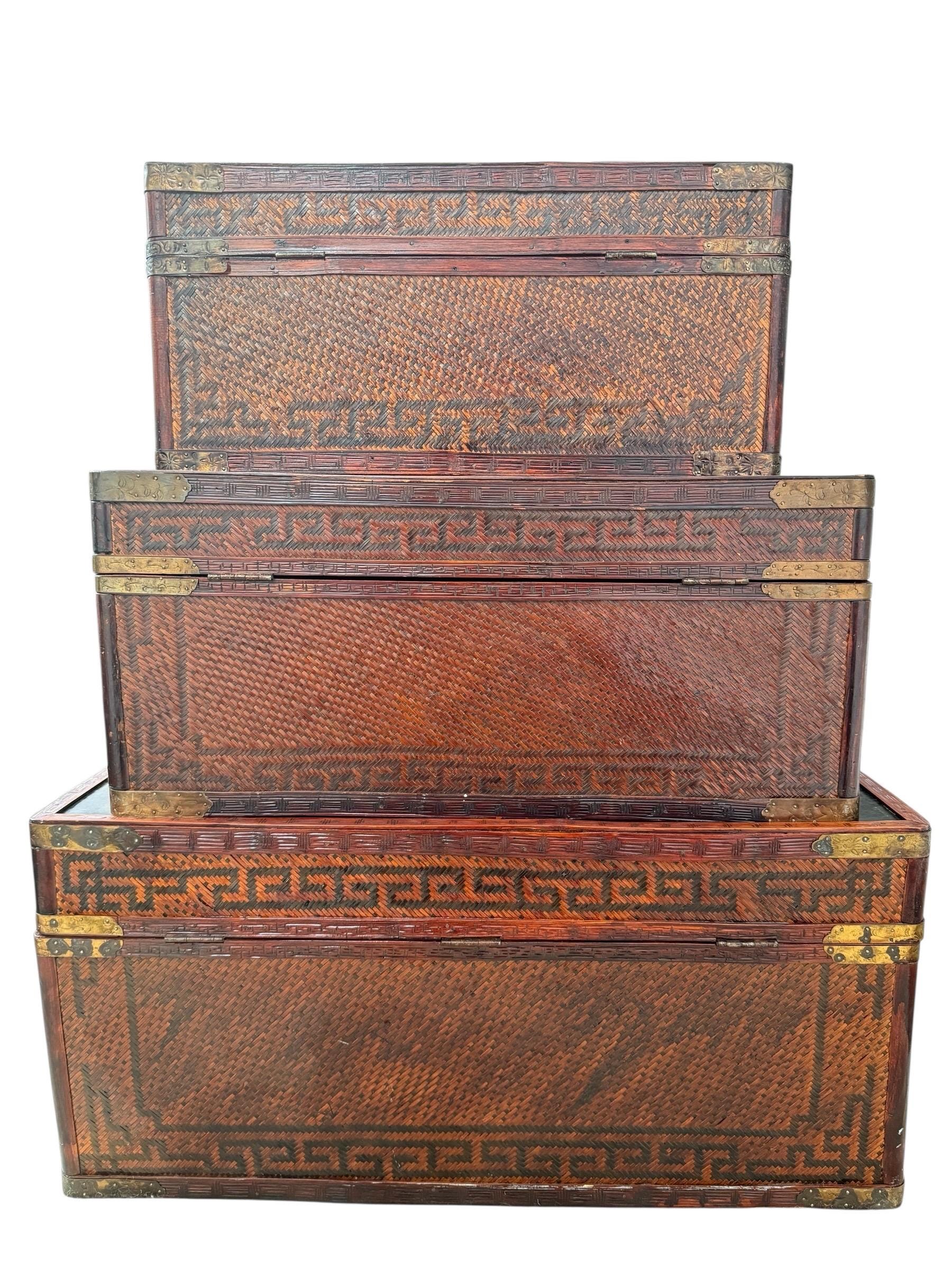 Maitland Smith — Chinoiserie Trunks, Set of 3 - Etsy