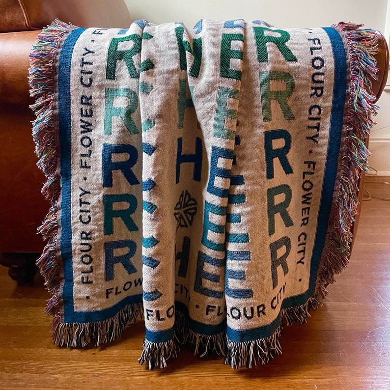 Rochester Gift Cotton Woven Blanket for University of Rochester Gift