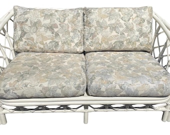 Vintage Ficks Reed Rattan Loveseat, Mid Century Two Seat Sofa