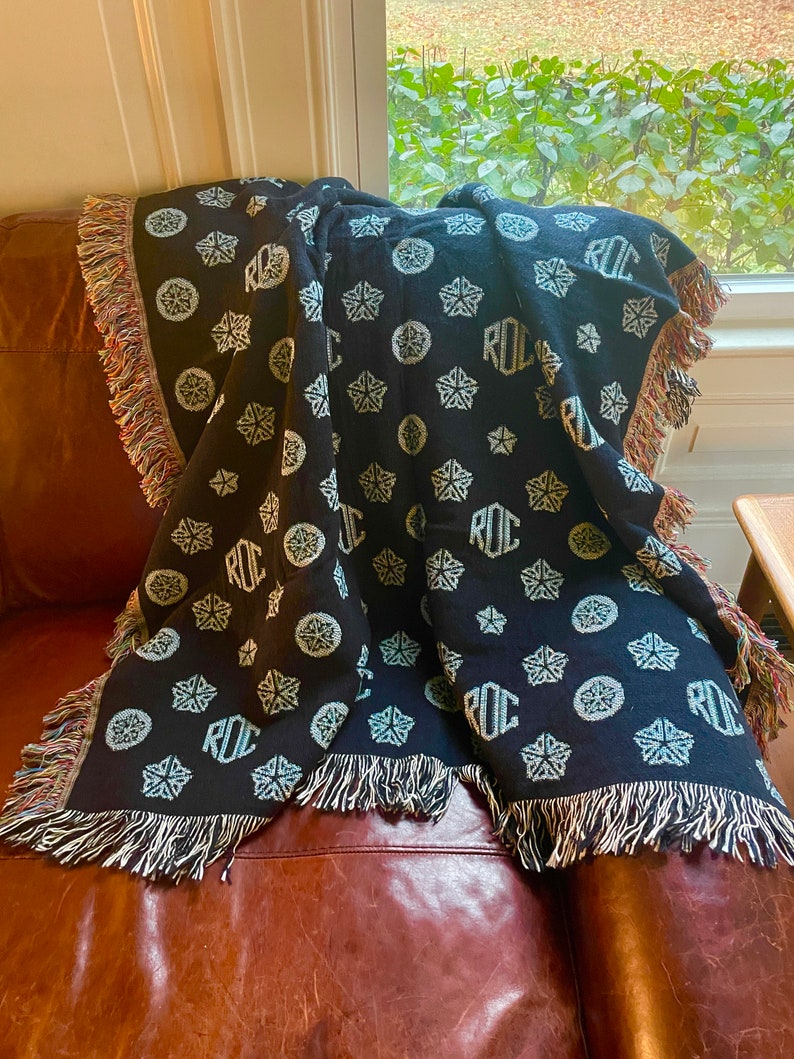 Rochester NY Gift Woven Cotton Blanket Throw or Bed Coverlet for