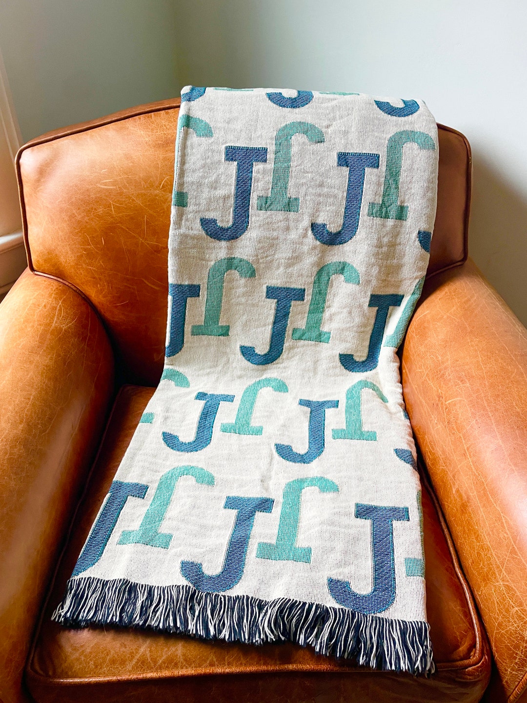 Personalized Blanket Gift Customized Name Blanket Cotton Block Letter