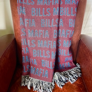 Bills Football Gift Bills Mafia Throw Cotton Woven Buffalo Blanket Stadium Blanket Football Throw Blanket Josh Allen Gift Pro Football Fan