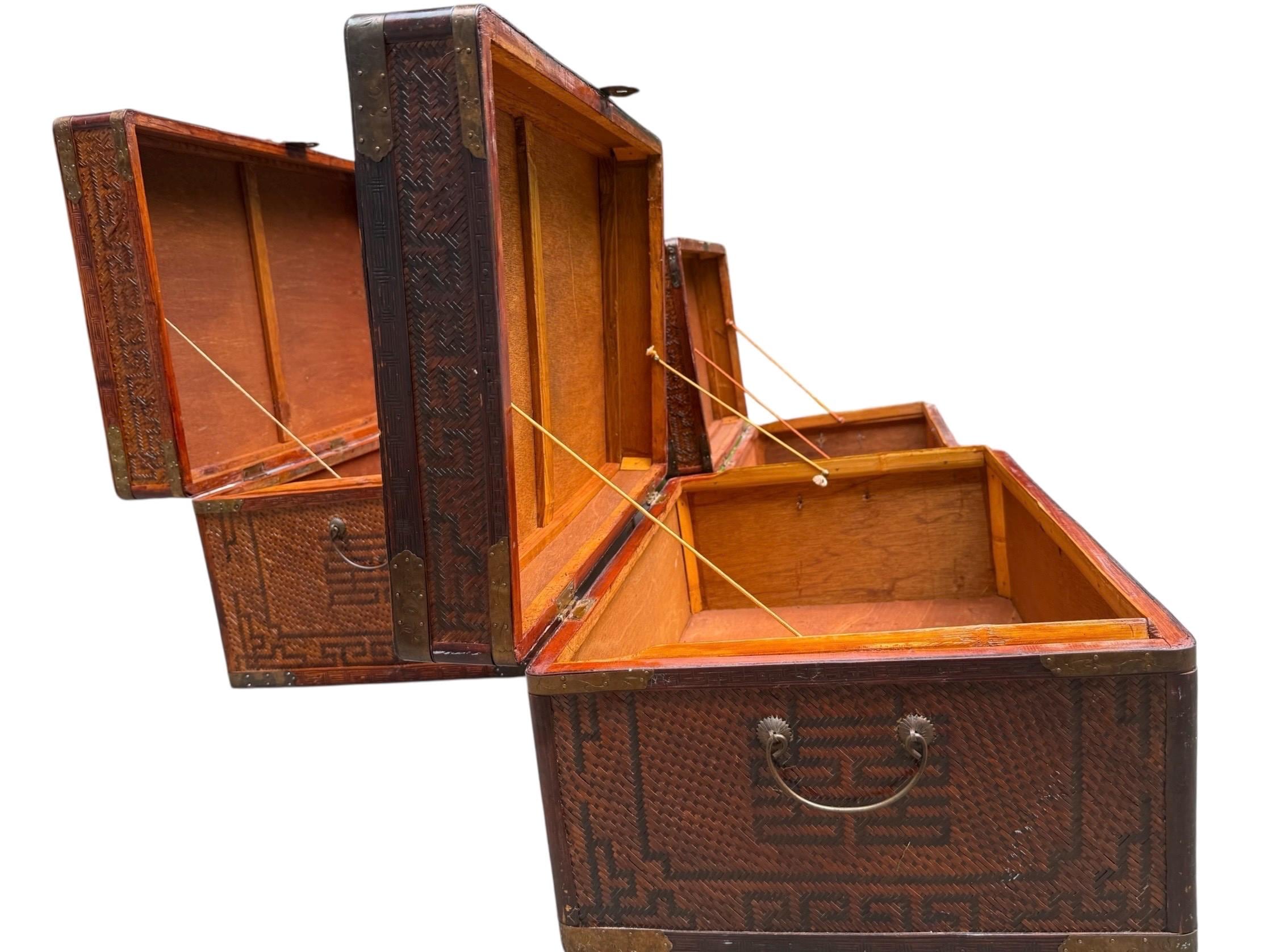 Maitland Smith — Chinoiserie Trunks, Set of 3 - Etsy