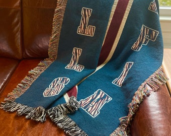 Buffalo Football Gift Bills Mafia COTTON WOVEN Blanket Buffalo Gift Josh Allen Fan Throw Blanket Heirloom for Bills Games Made in USA