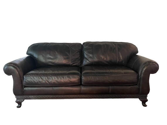 Brown Leather Couch Bernhardt Leather Luxury Deep Seat Sofa Vintage Like New Vintage Sofa in Style of Ralph Lauren Leather Couch Etsy UK