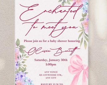 Enchanted Baby Shower Invitation | Editable Canva Template