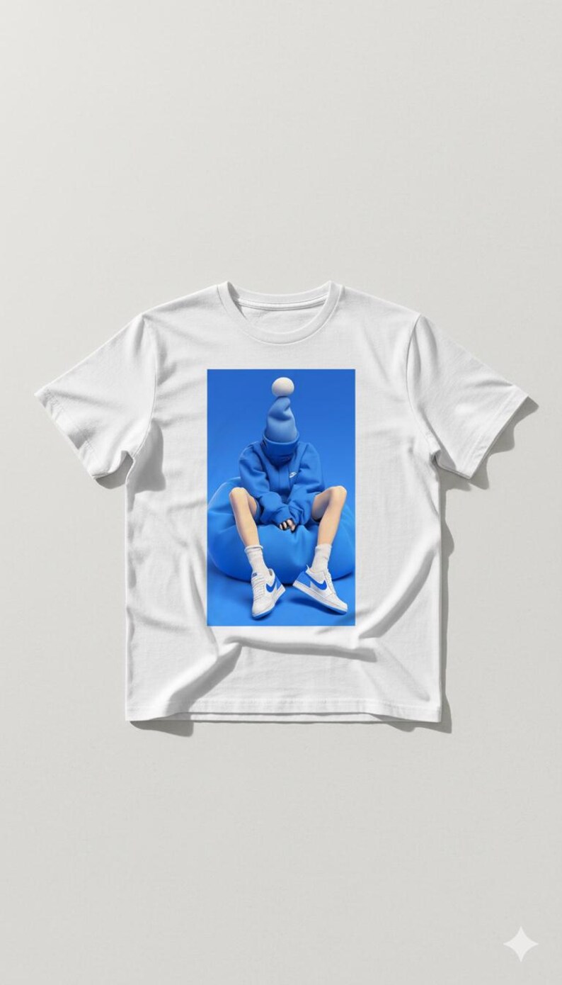 Embossed Cartoon Charactor V-Neck Short Sleeve T-Shirt main image 0