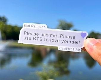Adesivo com mensagem de texto com citação do Namjoonie | Adesivo à prova d'água do Namjooning | Adesivo do Bangtan