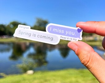 Adesivo com mensagem de texto da letra de "Spring Day" | Adesivo à prova d'água de Kpop | Arte Kpop