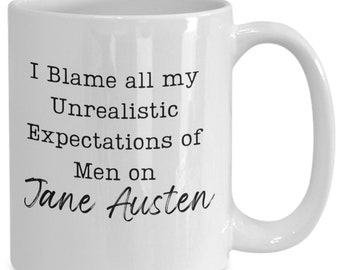 Jane Austen mug, Jane Austen gifts, book lover gifts, Jane Austen coffee mug, Funny Jane Austen Mug, Mug for Readers