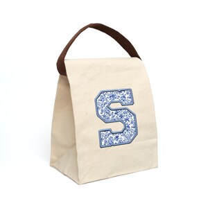 Personalized Canvas Lunch Bag With Strap, Monogrammed Tote, Custom Eco-Friendly Lunchbox, Perfect Gift for Kids/Adults, School/Office Use
