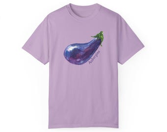 Whimsical Eggplant T-Shirt: Funny Veggie Graphic Tee