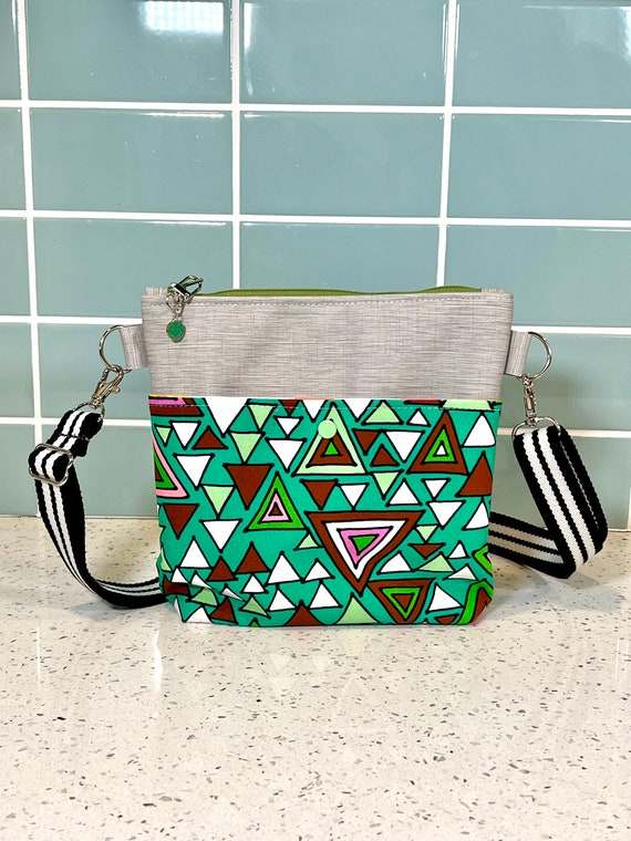 Crossbody Bag Diy Vinyl Bag Handmade Upcycled Vintage Fabric Vinyl