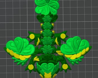 Tiny Clover Dragon, articulated tiny clover dragon, 3D Printed tiny clover dragon