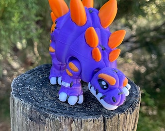 Stuffed Stegosaurus, Articulated Stegosaurus, 3D printed Stegosaurus
