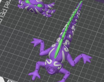 Mythical Axolotl, Articulated Mythical Axolotl, 3D printed Axolotl