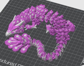 Peacock Dragon, Articulated Peacock Dragon, 3D Printed peacock dragon