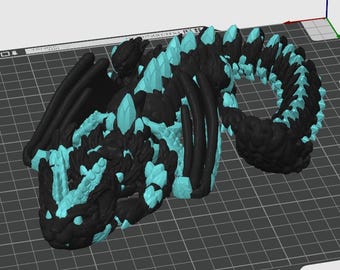 Cat Dragon, Articulated Cat Dragon, 3D printed Cat Dragon