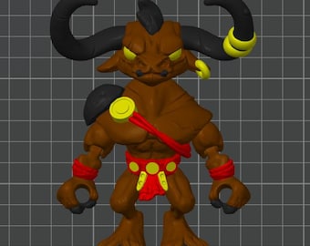 Minotaur, Articulated Minotaur, 3D printed Minotaur, Twisty Minotaur