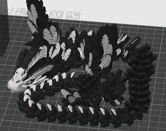 Winged Serpent, Articulated Winged Serpent, 3D printed Wing Serpent