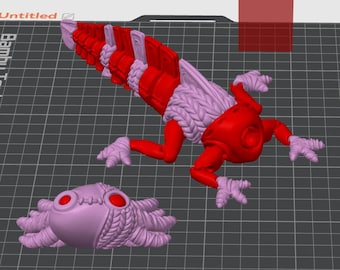 Stuffed Axolotl, Articulated Axolotl, 3D printed Axolotl